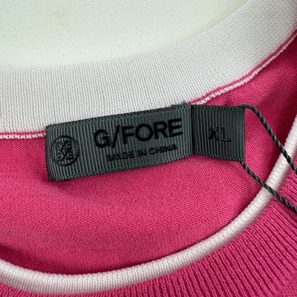 NWT G/Fore Pink & White‎ Wool Blend Long Sleeve Crewneck Sweater Mens Size XL - Picture 4 of 7